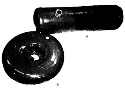 Рис. 3.4. Баллоны для ГСН: а - цилиндрический; б - тороидальный