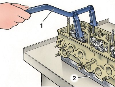 3. Отстранете 11-те лоста на клапана, като ги освободите от пружините. Свалете пружините на лоста.