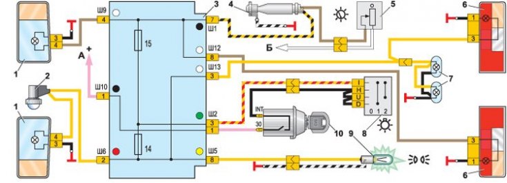 Схема включения наружного освещения