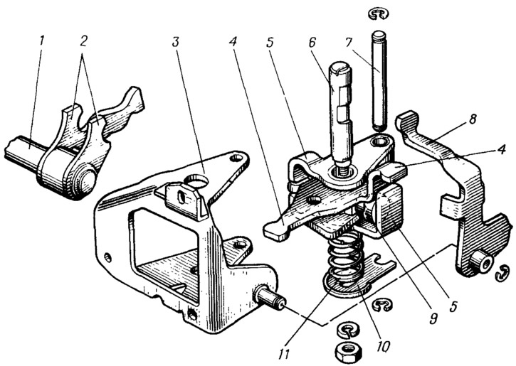 Как снять вилку переключения передач Gearshift drive (VAZ-2109 "Sputnik" 1984-1997 / Transmission / Gearbox and drive