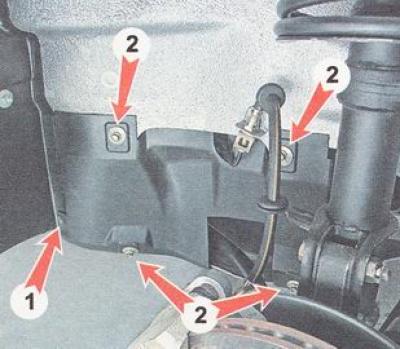 3. Using an 8 mm socket wrench, unscrew the four screws (2) and use a Phillips screwdriver to…