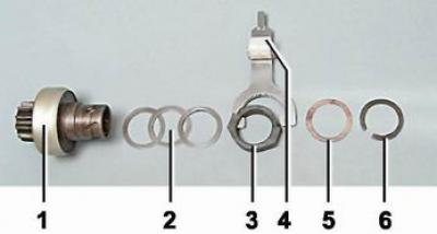 14. Remove the retaining ring (6), washer (5), coupling (3) assembled with the drive lever (4) and…
