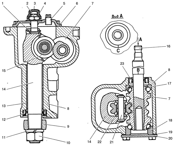Гур делфи в разрезе схема чертеж размеры Steering device (VAZ-21213 "Niva" 1994-2006 / Chassis / Steering)