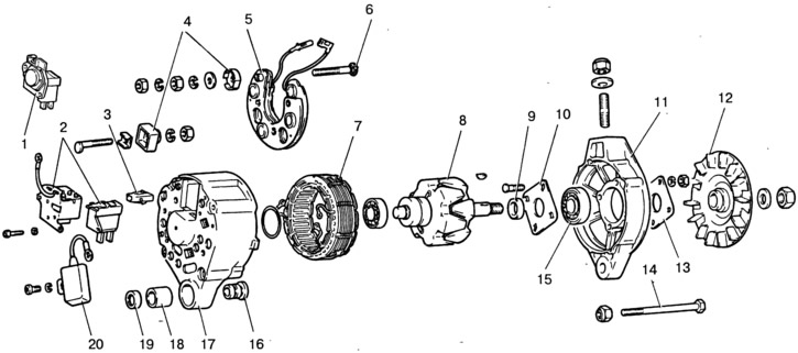 Генератор нива карбюратор схема Generator disassembly (VAZ-21213 "Niva" 1994-2006 / Electrical equipment / Engin