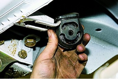Падчапіўшы адвёрткай падушку, зрушваем яе па накіравальных…