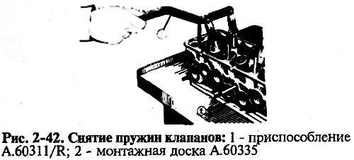 Инсталирајте уређај А.60311/R, као што је приказано на сл. 2-42, стисните опруге вентила и…